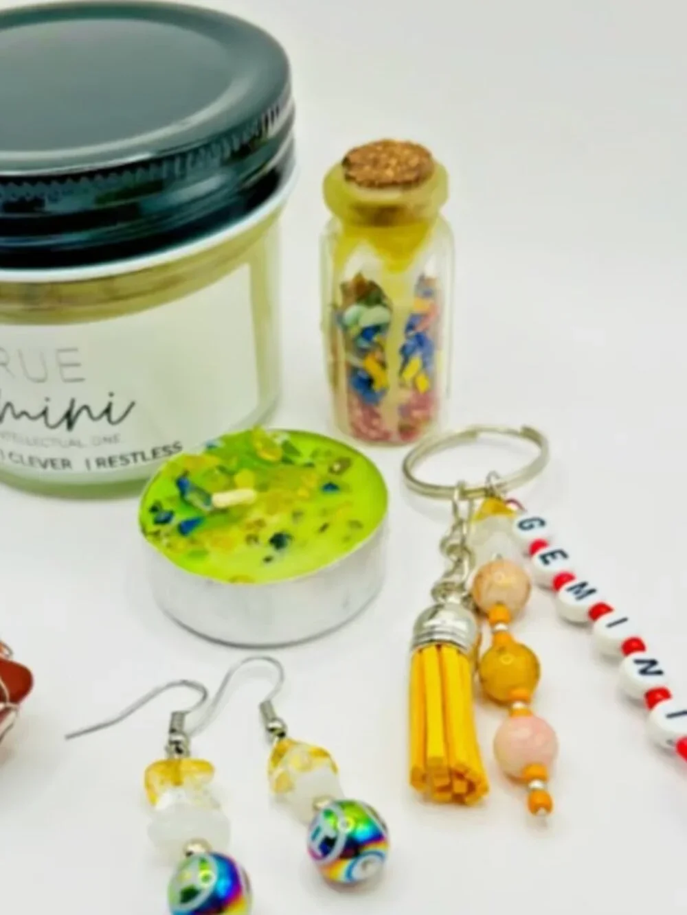 GEMINI GIFT Zodiac Healing Crystal Gift Set (6 pc) - FREE abundance candle